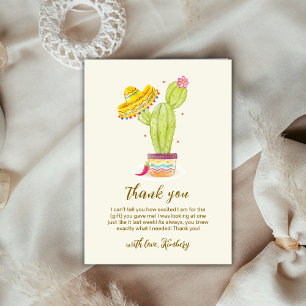 Taco 'Bout A Baby Watercolor Cactus Baby Shower Tack Kort