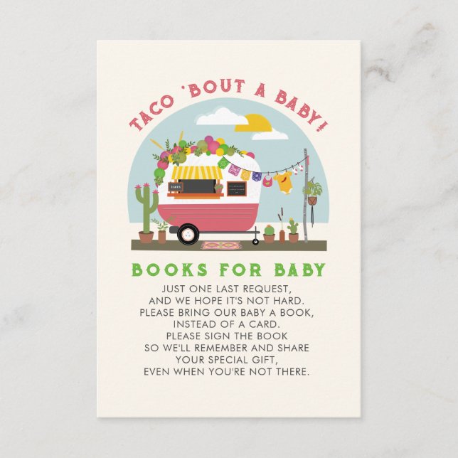 Taco Bout A Flicka Baby Shower Bok-begäran Tilläggskort (Framsida)
