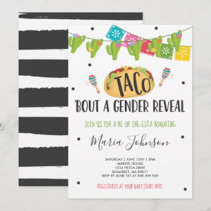 Taco "Bout a Gender reveal Fiesta he eller Hon-Est Inbjudningar