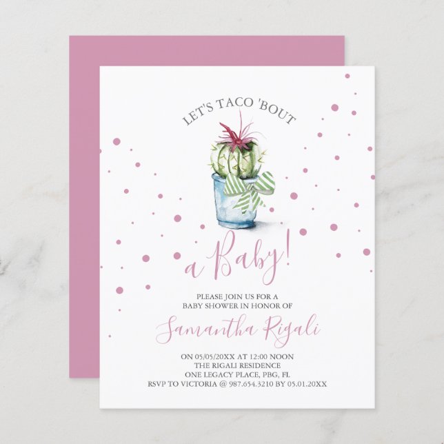 Taco-Bout a Girl Baby Shower (Fram/baksida)