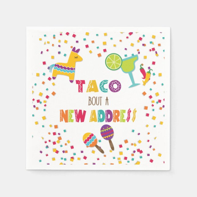 Taco Bout a New House Adress - White Pappersservett (Framsidan)