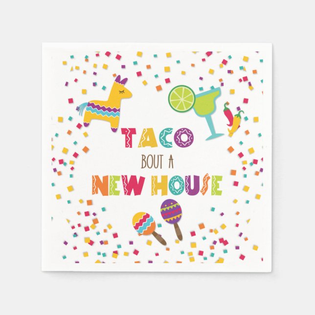 Taco Bout a New House Napkin - White Pappersservett (Framsidan)