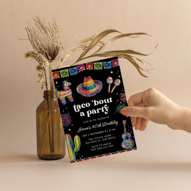 Taco Bout a Party Fiesta Birthday-inbjudan Inbjudningar (Skapare uppladdad)