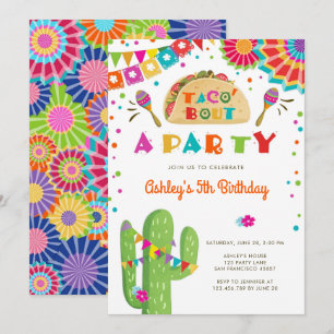 Taco Bout A Party Fiesta Cactus mexikanska födelse Inbjudningar