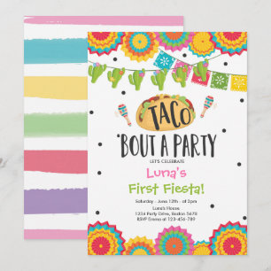Taco 'Bout a Party Girl First Fiesta Birthday Inbjudningar