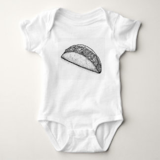Taco 'Bout Adorable: Handritad Monokrom Taco T Shirt