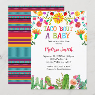 Taco Bout Baby Shower med cactus Inbjudningar