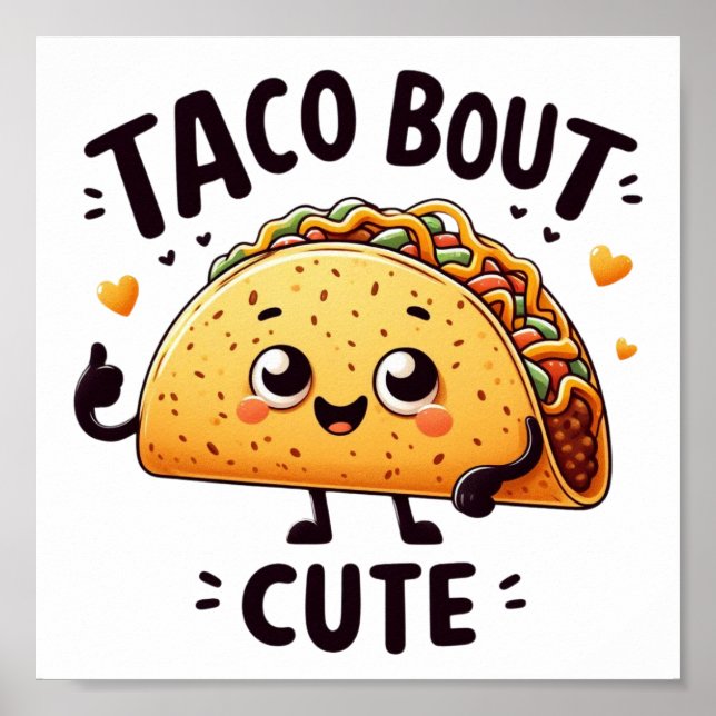 Taco Bout Cute Digital Download Poster (Framsidan)