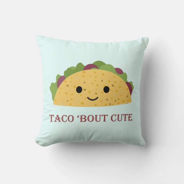 Taco Bout Cute Kawaii Taco Kudde (Framsida)