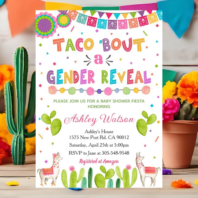 Taco 'Bout en baby köns avtäckning inbjudan (Skapare uppladdad)