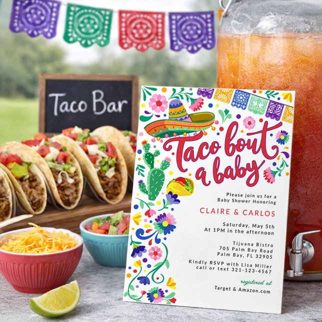 Taco 'Bout en Baby Shower Inbjudan Livlig Fiesta (Fiesta Baby Shower Invite)