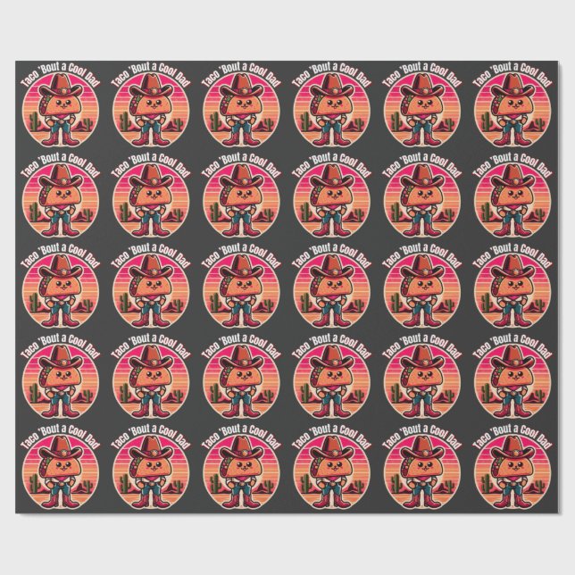 Taco ’Bout en cool pappa  Rolig cowboy   Presentpapper (Platt)