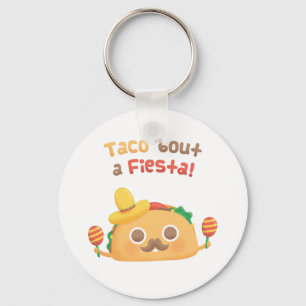 Taco 'Bout En Fiesta Söt Mat Puns Nyckelring