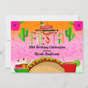Taco Bout En Fiesta Tacos Margaritas Födelsedagsfe Inbjudningar