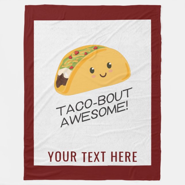 Taco-bout Fantastisk Kawaii Taco Blanket Fleecefilt (Framsidan)