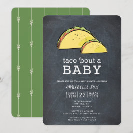 Taco Bout Fiesta Chalkboard Baby Shower Inbjudningar