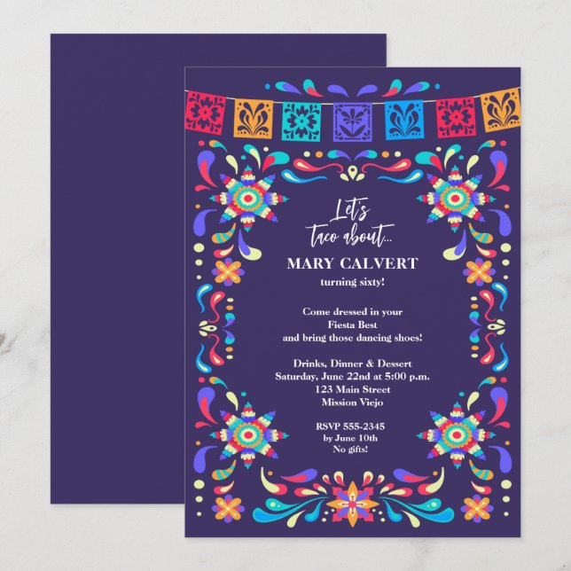 Taco Bout-Födelsedagsfest Inbjudningar (Fram/baksida)