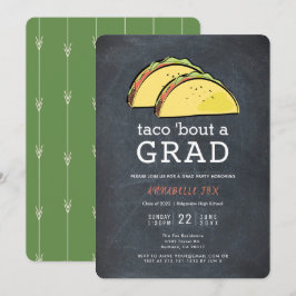 Taco Bout GRAD Chalkboard-Studentfest Inbjudningar