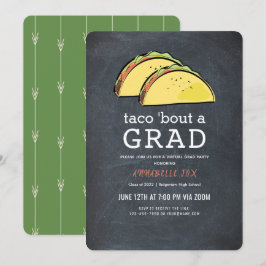 Taco Bout GRAD Chalkboard Virtuellare Studenten Inbjudningar