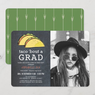 Taco Bout GRAD Photo Chkbd Drive by Studenten Inbjudningar