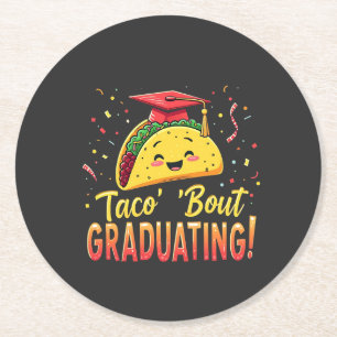 Taco 'Bout Graduating Studenten Cinco De Mayo Underlägg Papper Rund