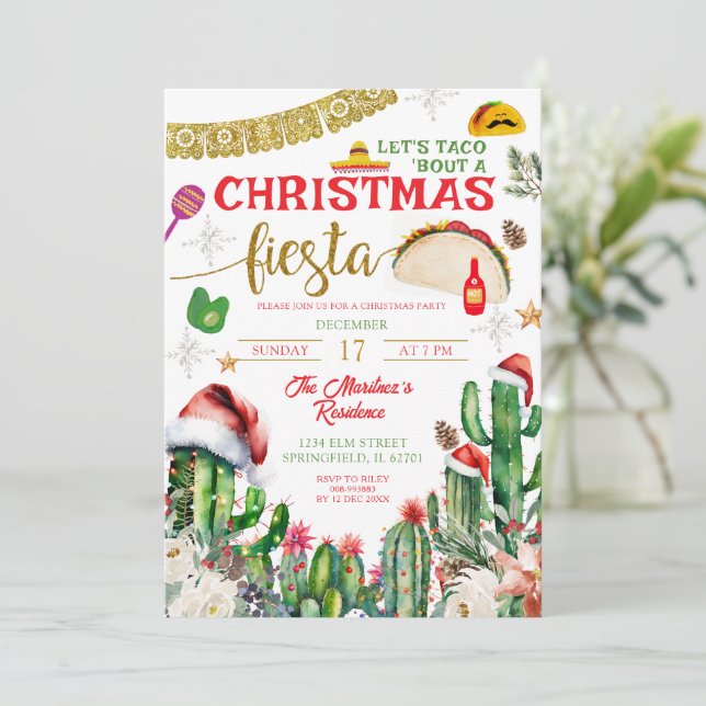 Taco Bout - Julfiesta-inbjudan Inbjudningar (Stående Fram)