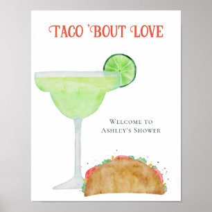 Taco "Bout Kärlek Bröllop eller Möhippa Welcome Poster