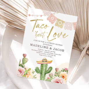 Taco Bout Kärlek Cactus Fiesta Par Rosa Inbjudningar