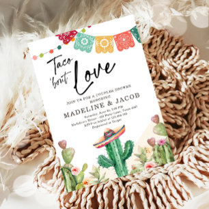 Taco Bout Kärlek Cactus Fiesta Par Shower Invita Inbjudningar