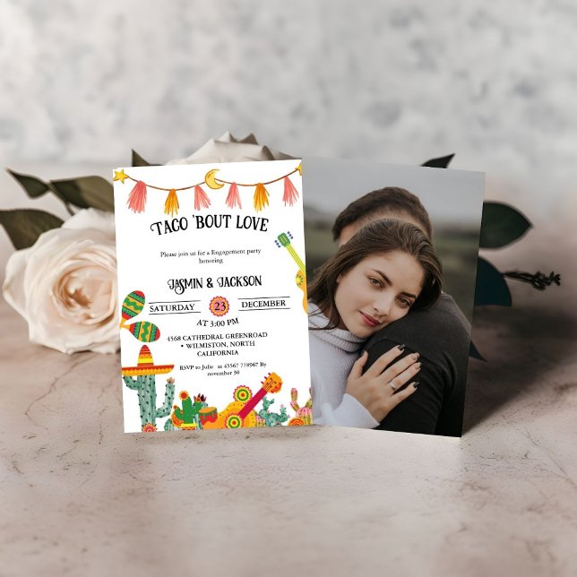 Taco 'Bout Kärlek Cactus Förlovningsfest Spara Datumet (Skapare uppladdad)