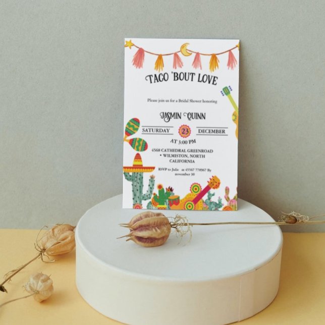 Taco 'Bout Kärlek Cactus Möhippa Inbjudningar (Skapare uppladdad)