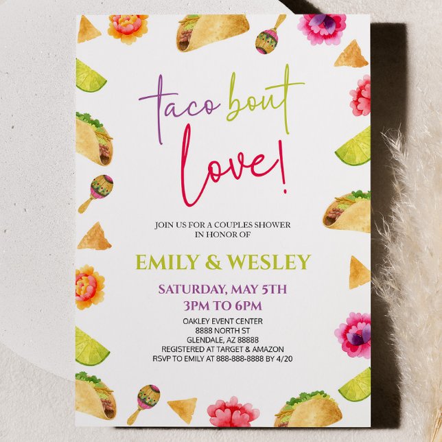Taco Bout Kärlek! Fiesta Bröllop Par Shower Inbjudningar (Skapare uppladdad)