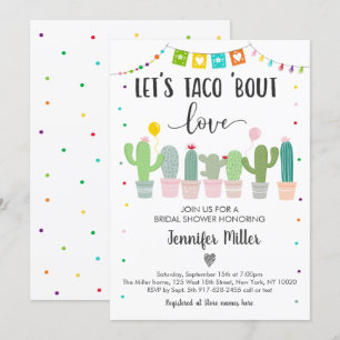 Taco Bout Kärlek Fiesta Cactus Möhippa Inbjudningar