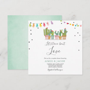 Taco Bout Kärlek Fiesta Par Shower Inbjudan Cactus