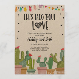 Taco Bout Kärlek Fiesta Par Shower Inbjudan Cactus