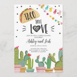Taco Bout Kärlek Fiesta Par Shower Inbjudan Cactus