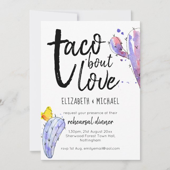 Taco Bout Kärlek Illustrated Rehearsal Dinner (Framsida)