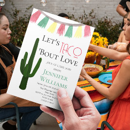 Taco Bout Kärlek Mexican Cactus Fiesta Möhippa Inbjudningar