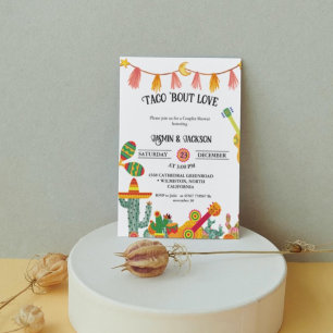Taco 'Bout Kärlek Par Shower Cactus bjudande Meddelande