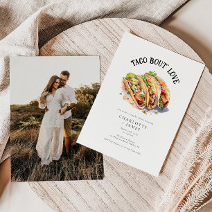Taco Bout Kärlek Watercolor Par Möhippa Inbjudningar