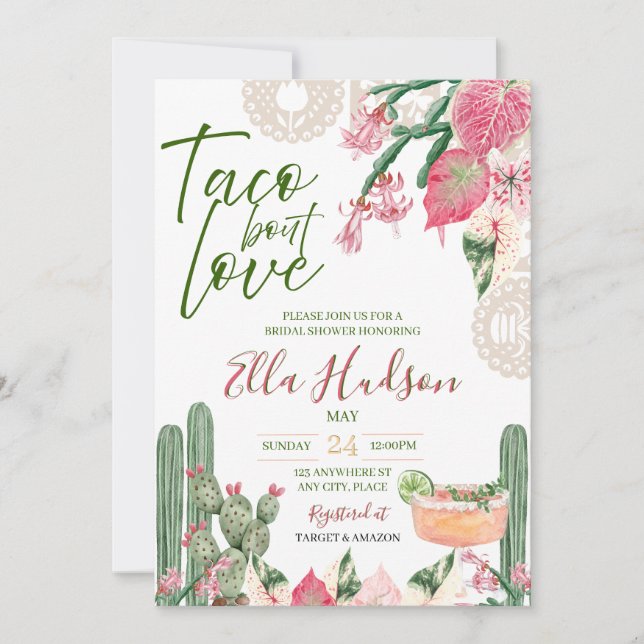 Taco Bout Love Bröllopsdusch Inbjudan (Framsida)