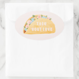 Taco 'Bout Love Bröllopsdusch Ovalt Klistermärke