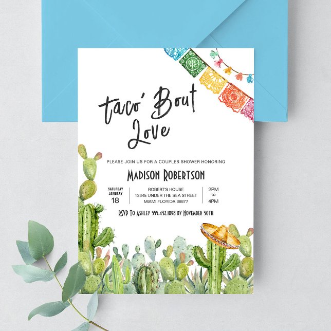 Taco 'Bout Love Fiesta Bröllopsdusch Inbjudningar (Skapare uppladdad)
