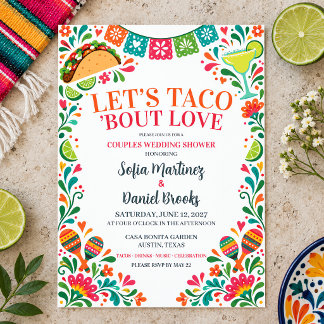 Taco 'Bout Love Fiesta Par Bröllopsdusch Inbjudningar