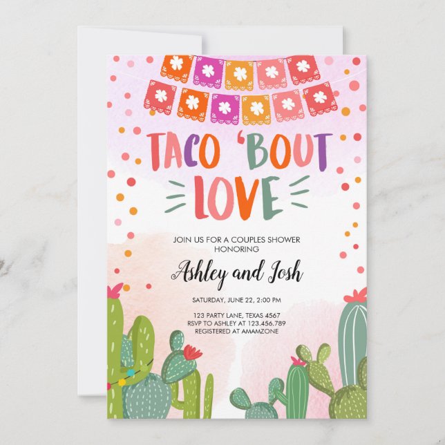Taco Bout Love Fiesta Par Shower Inbjudningar (Framsida)