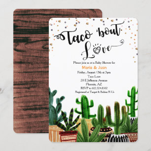 Taco 'bout Love Kaktus Baby Shower Inbjudan