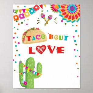 Taco Bout Love Mexikansk Kaktus Fiesta Bordsskylt Poster