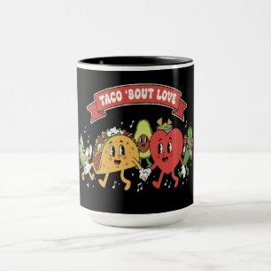 Taco 'Bout Love Söt Retro Tecknad Alla Hjärtans Da Mugg