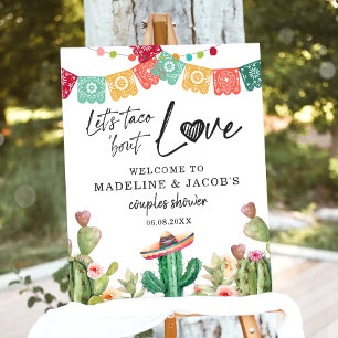 Taco Bout Love Välkomstskylt Fiesta Kaktus Bröllop Poster