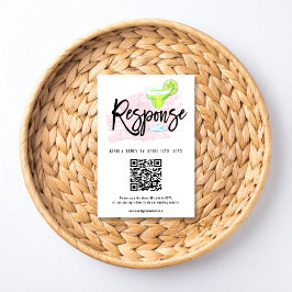 Taco Bout Love Wedding RSVP Card with QR Code OSA Kort